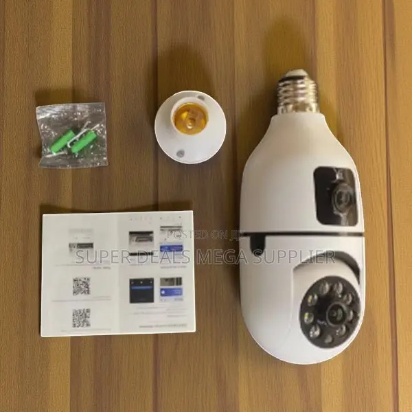 Smart Home Monitoring Dual Lens PTZ WiFi Bulb Camera
