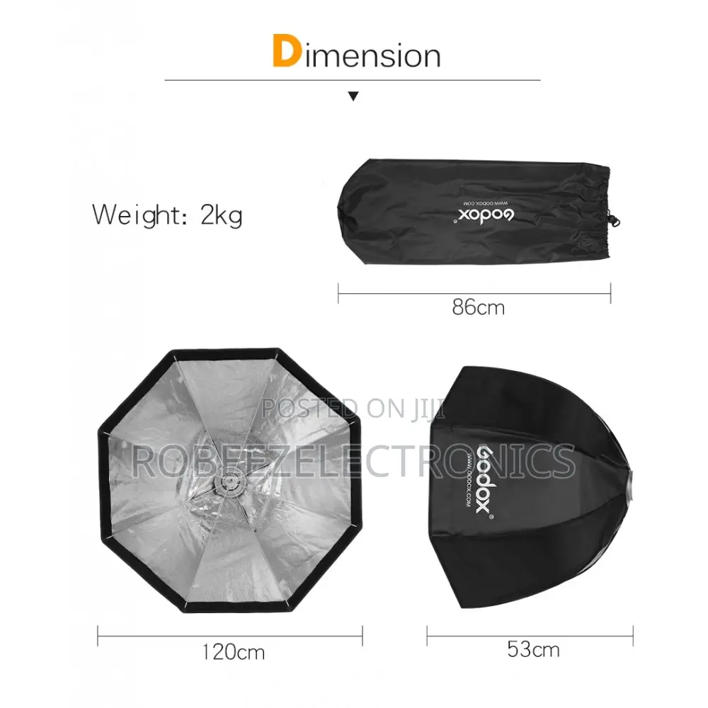 Godox 120cm Quick Open Bowens Mount Softbox With Grid for Strobes