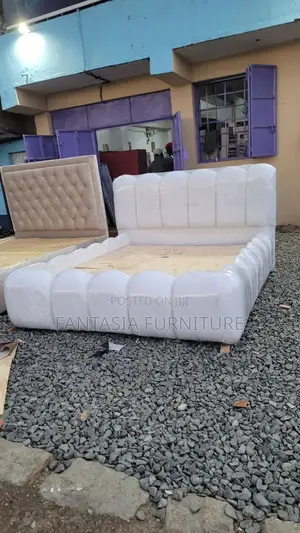 5x6 White Ribbed Bubble Bed Frame: Free Delivery