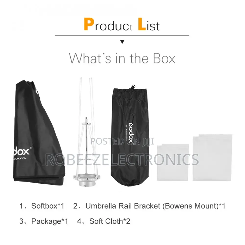 Godox 120cm Quick Open Bowens Mount Softbox With Grid for Strobes
