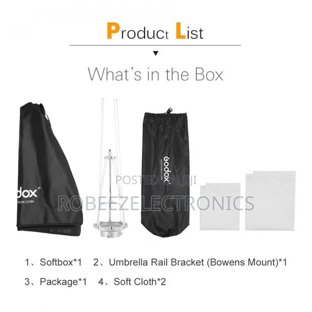 Godox 120cm Quick Open Bowens Mount Softbox With Grid for Strobes - thumbnail 5