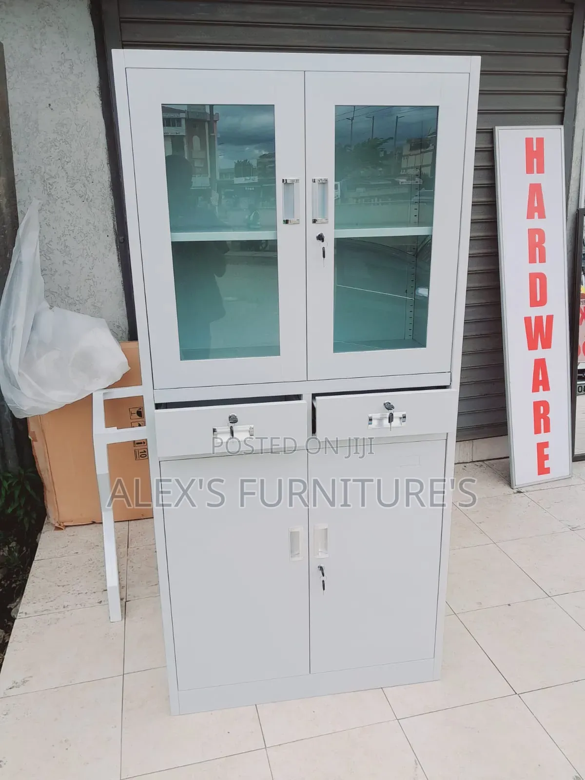 Front Glass Cabinet Office Metallic Office Cabinet
