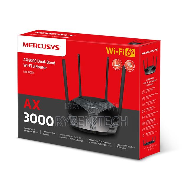MERCUSYS AX3000 Wireless Dual-Band Wi-Fi 6 Router - TL-MR80X