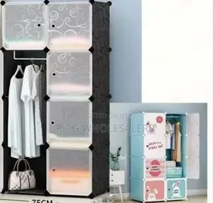 Portable 2- Column by 4 Plastic Wardrobes @