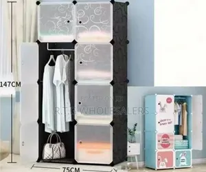 Portable 2- Column by 4 Plastic Wardrobes @
