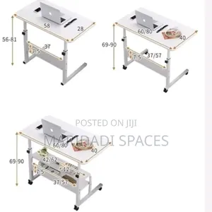 Adjustable Laptop Table - Height Adjustable Movable Desk With Wheels