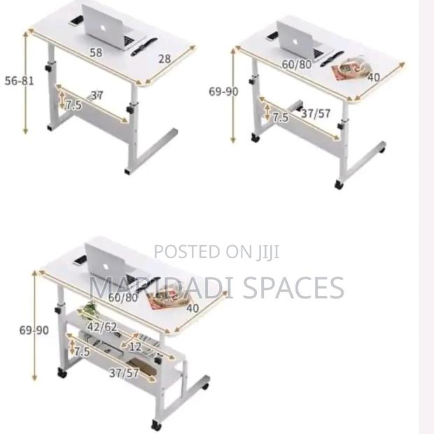 Adjustable Laptop Table - Height Adjustable Movable Desk With Wheels - thumbnail 2
