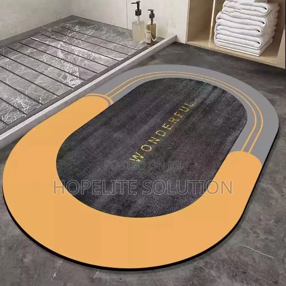 Super Absorbent Oval Rubber Mat,Slip-Resistant Bath Room Mat