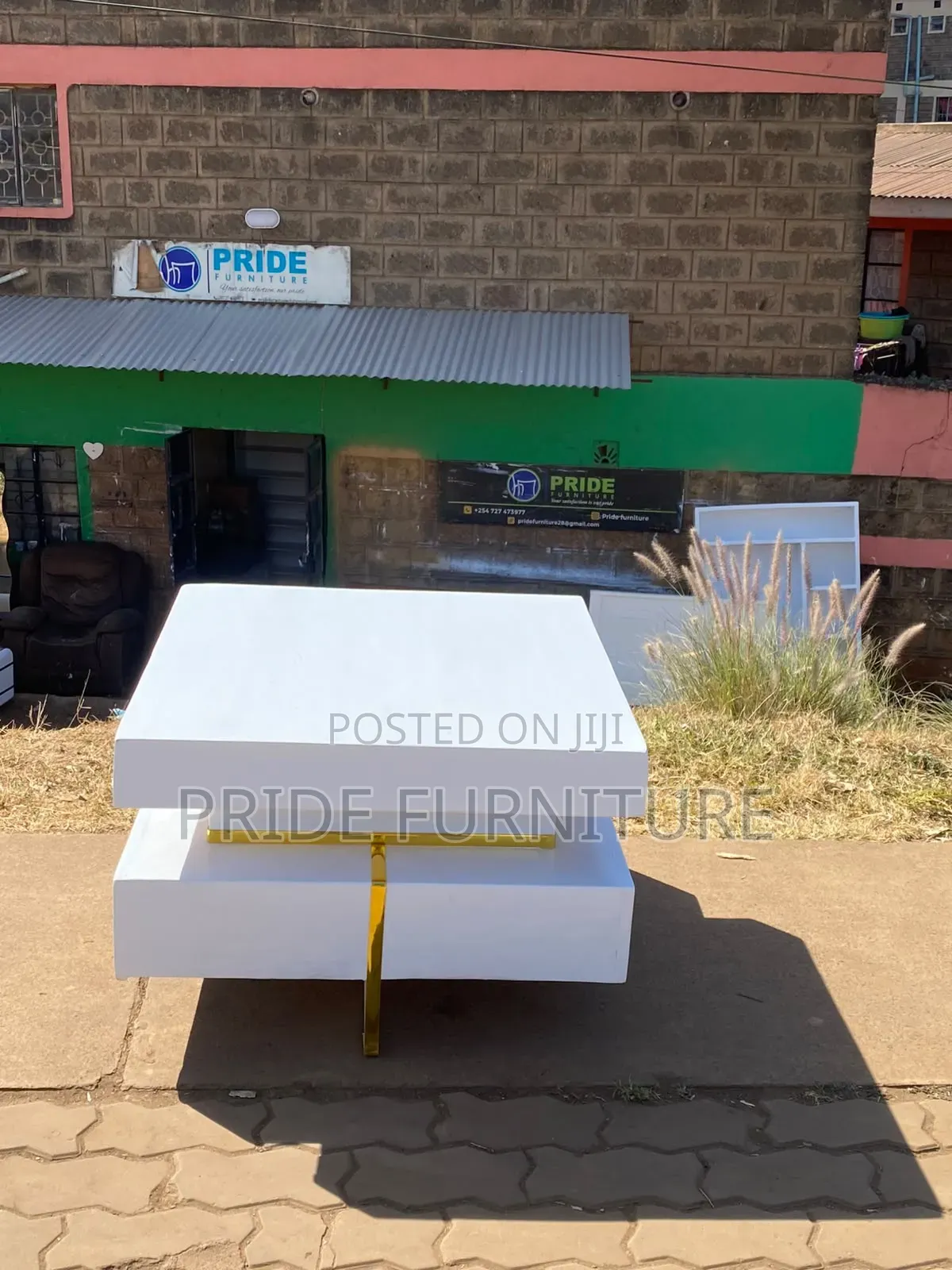 Square White Coffee Table, Living Room Table, Center Table