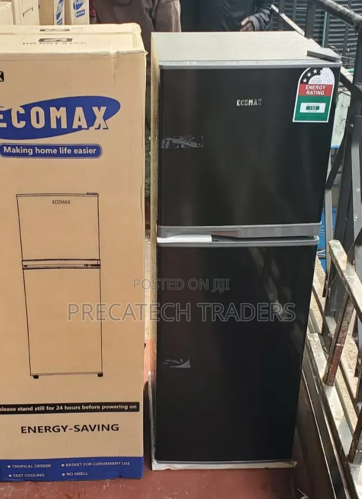Ecomax 138 Litres Double Door Fridge – Dark Silver