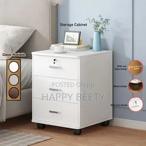 *Minimalist Wooden Multi-Purpose Cabinet With Lock and Wheels*