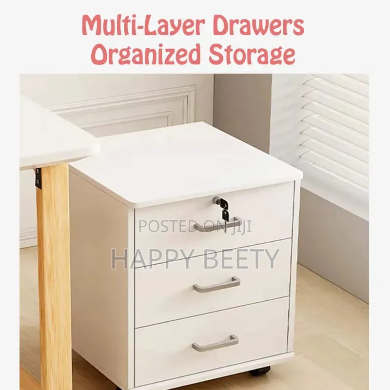 *Minimalist Wooden Multi-Purpose Cabinet With Lock and Wheels*