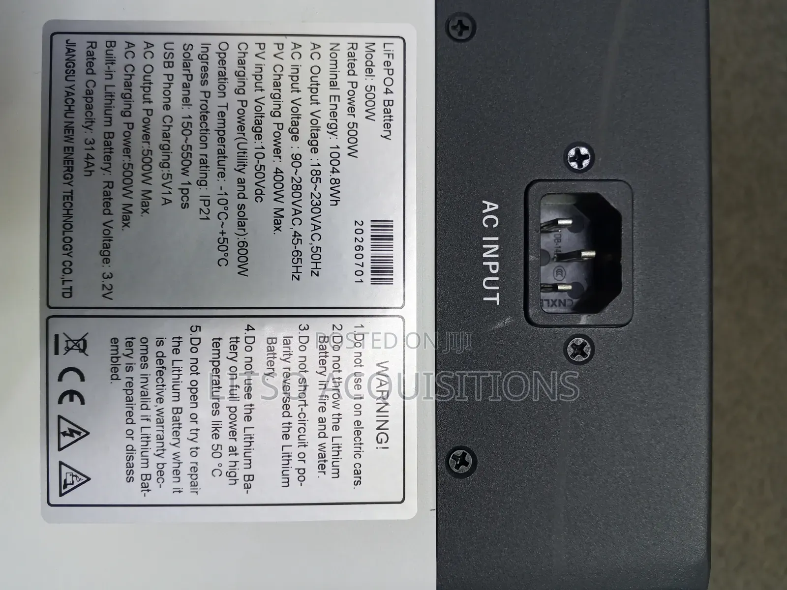 Yachu Solar Backup Power System – 2 AC Outputs