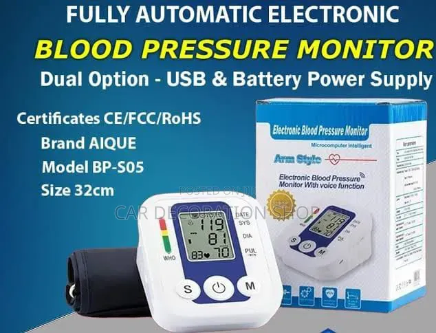 Blood Pressure Monitor With LCD Screen, Indicator Bar,function Button