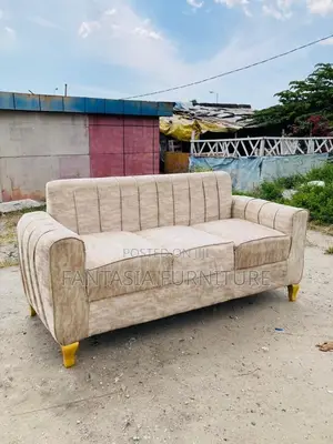 3 Seater Spacious Beige Sofa: Free Delivery