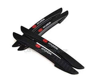4pc Flexible Black Rubber Self Adhesive Hyundai Branded Edge Guard