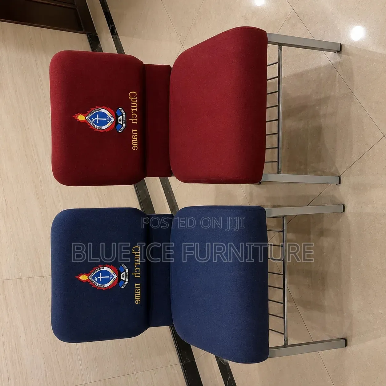 Church Chair Padded With Rack