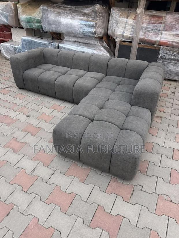 5 Seater Charcoal Grey Cloud Bubble L-Sofa