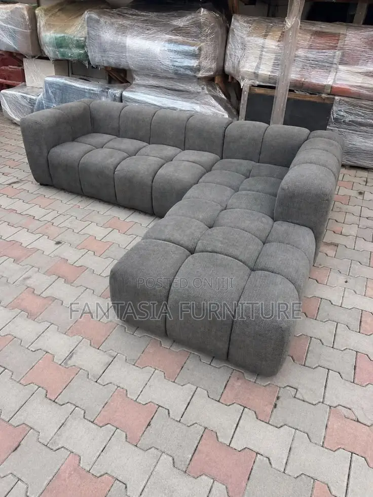 5 Seater Charcoal Grey Cloud Bubble L-Sofa