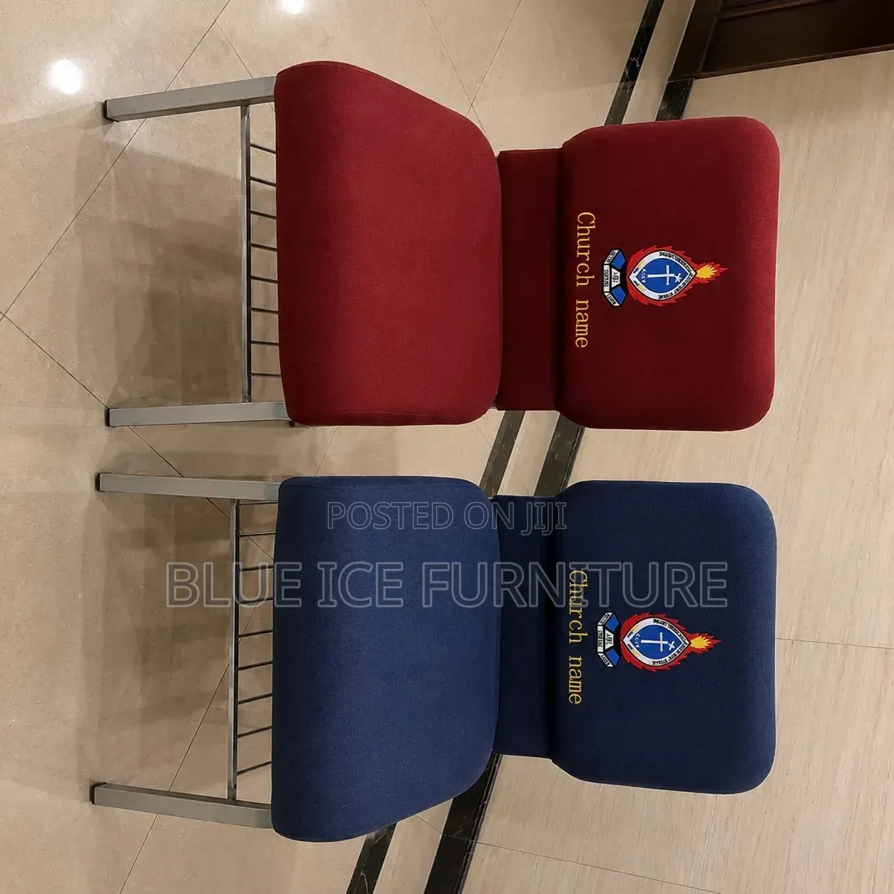 Church Chair Padded With Rack
