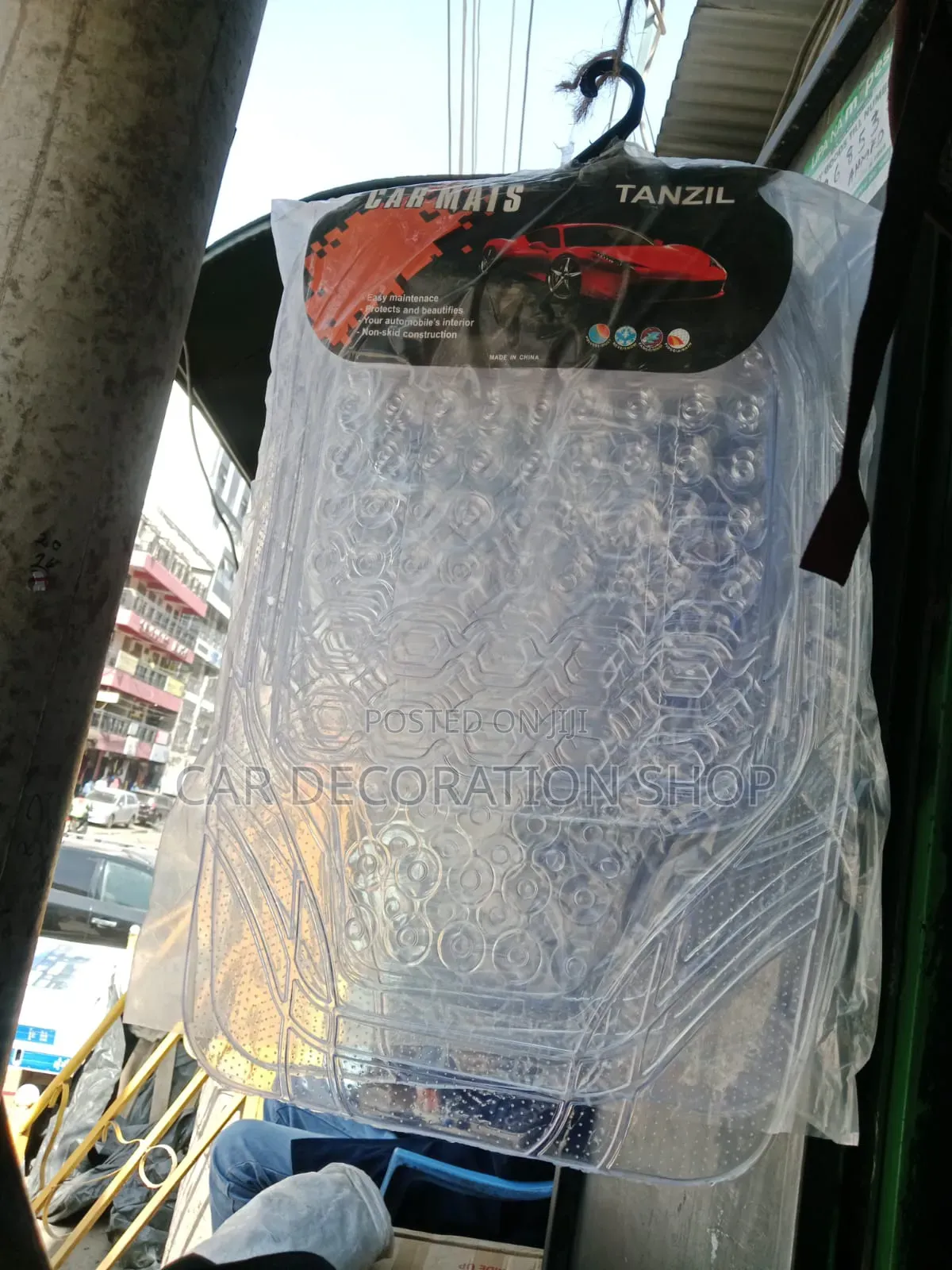 Clear 5pc Textured Surface Pattern Mats With Ridges& Circular Grips