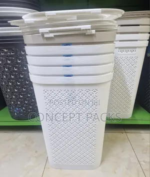 White Kenpoly Swahili Laundry Basket.