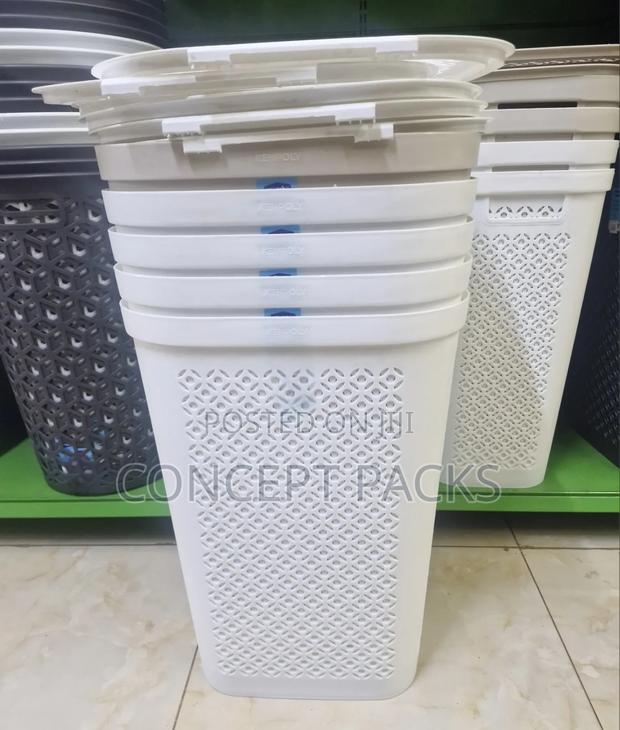 White Kenpoly Swahili Laundry Basket.