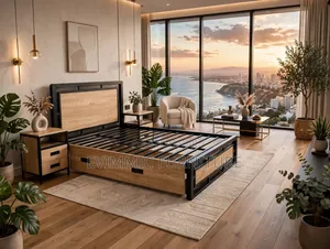 5x6 Industrial Storage Bed With Drawer + 2 Side Drawers