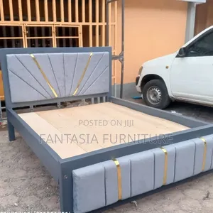 5 by 6 White and Purple Bed