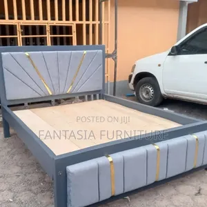 5 by 6 White and Purple Bed