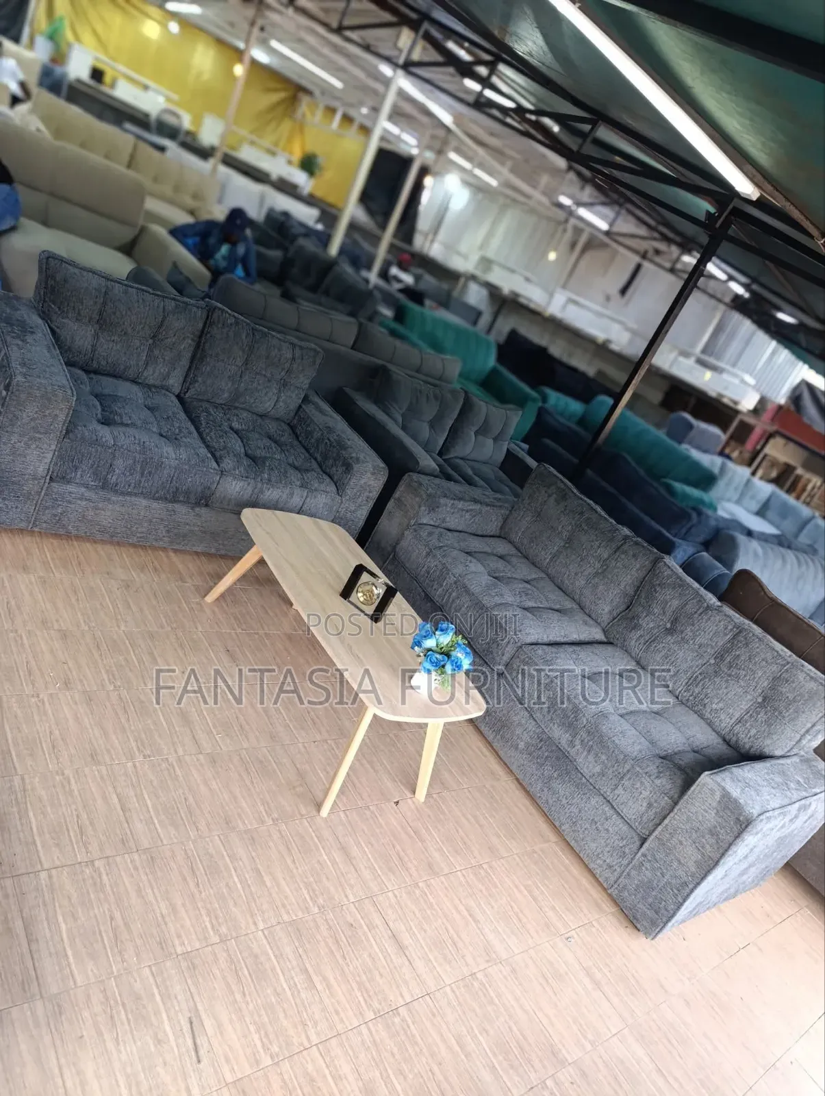 5-Seater Grey Living Room Sofa Set.