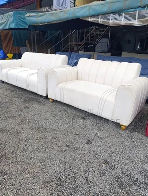 White Living Room Sofa Set 5-Seater