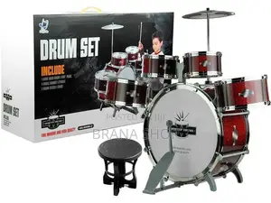 Kids 5-Drum Desktop Toy Drum Set With Stool and Cymbal