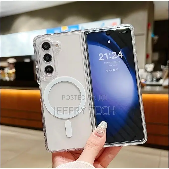 Samsung Galaxy Z Fold 5 Transparent Silicone Case & Pouch for – Sleek