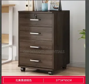 Minimalist Wooden Multi-Purpose Cabinet With Lock and Wheels