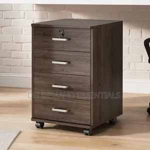 Minimalist Wooden Multi-Purpose Cabinet With Lock and Wheels