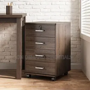 Minimalist Wooden Multi-Purpose Cabinet With Lock and Wheels