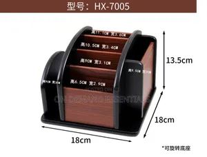 Wooden Rotating Desktop Organizer and Remote Control Caddy