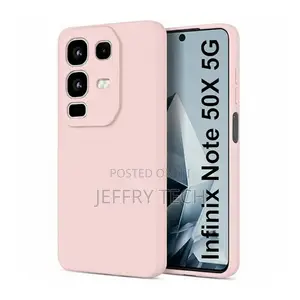 Soft Silicone Back Cover for Infinix Note 50 Pro - Light Blue, Anti-Fi