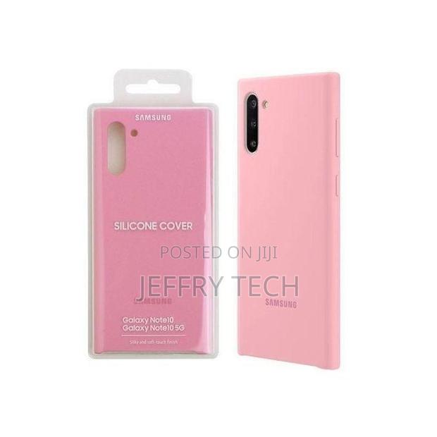 Soft Silicone Back Cover for Samsung Galaxy Note 10 - Pink, Anti-Fing