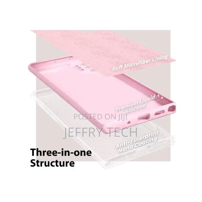 Soft Silicone Back Cover for Samsung Galaxy Note 10 - Pink, Anti-Fing