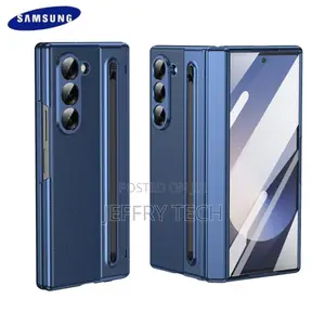 Samsung Galaxy Z Fold 6 Leather Case. BLUE