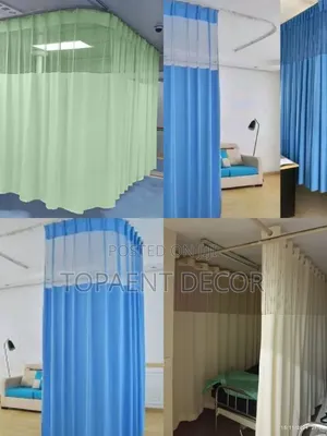 Green and Blue Hospital Separation Curtains Available