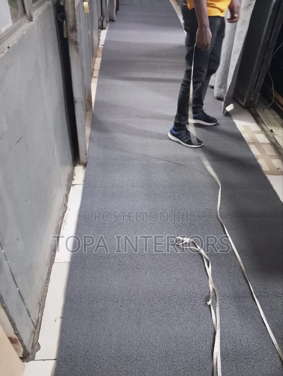 Spaghetti Rug Grey Antislip Rubber Mat Runners
