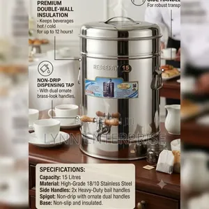 Redberry Premium Range 
Stainless Steel Insulated Tea Urn  15litres