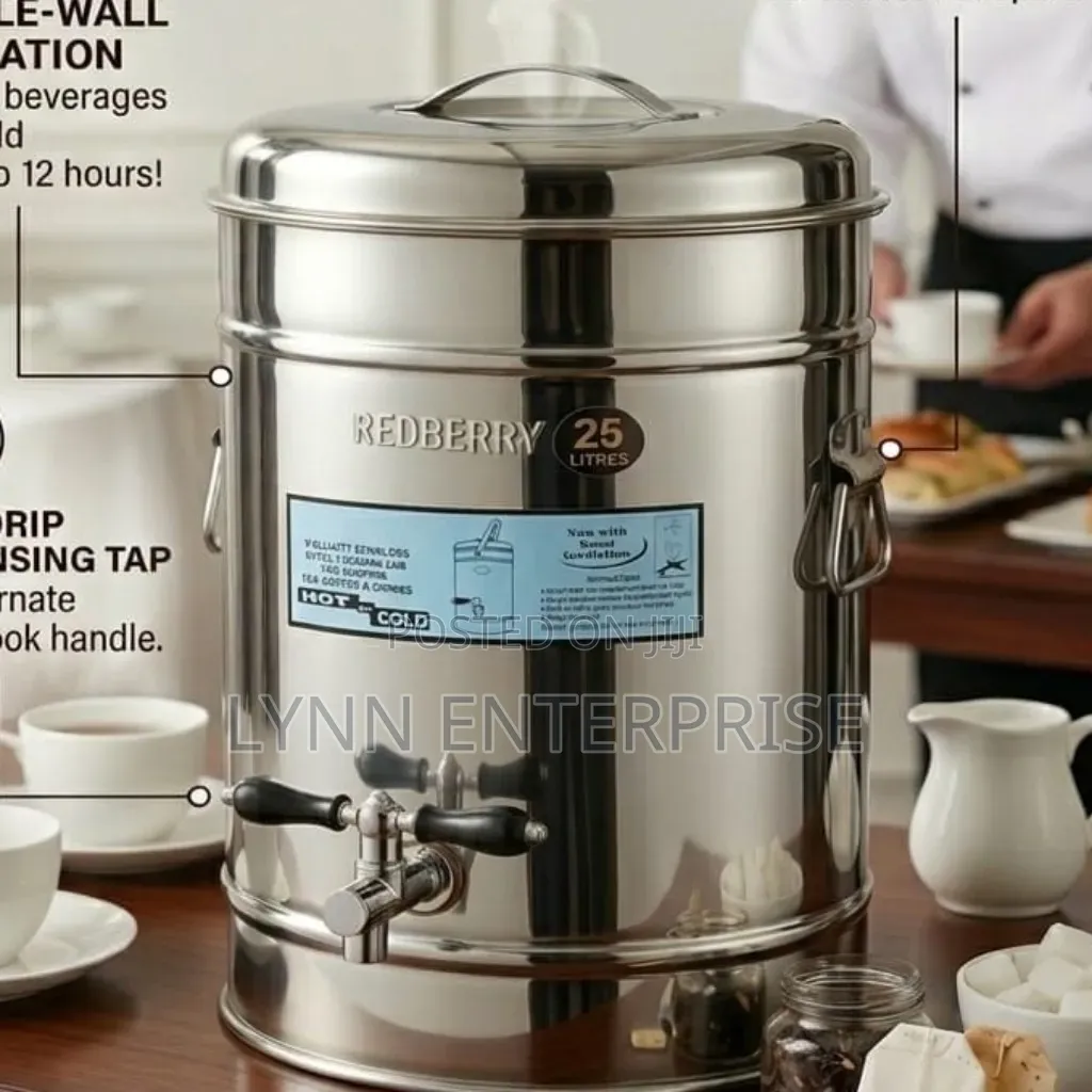 Redberry Premium Range 
Stainless Steel Insulated Tea Urn 25 Litres