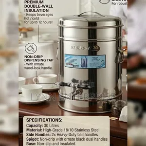 Redberry Premium Range 
Stainless Steel Insulated Tea Urn 30 Litres