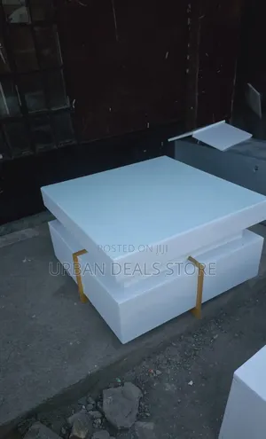 White Executive Modern Square Coffee Table