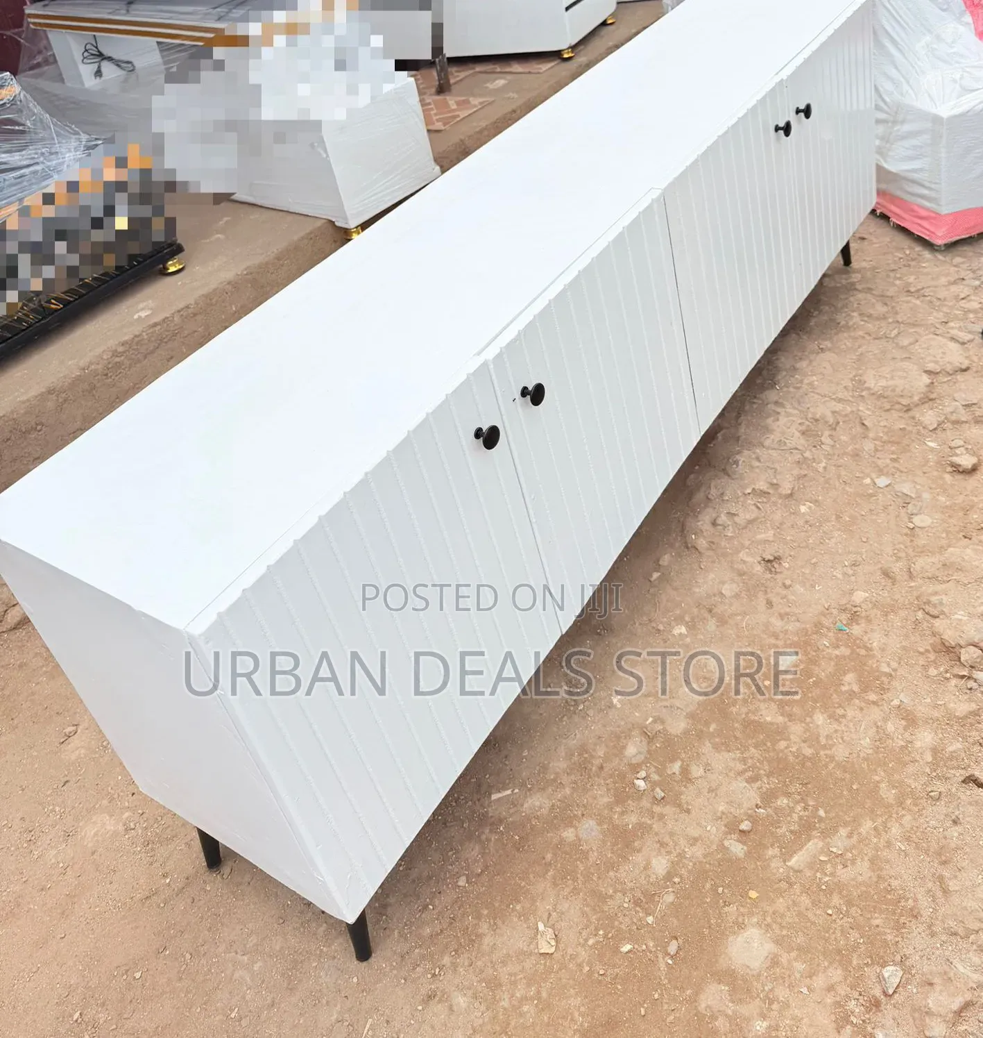 Executive Box TV Stand With Marble Top