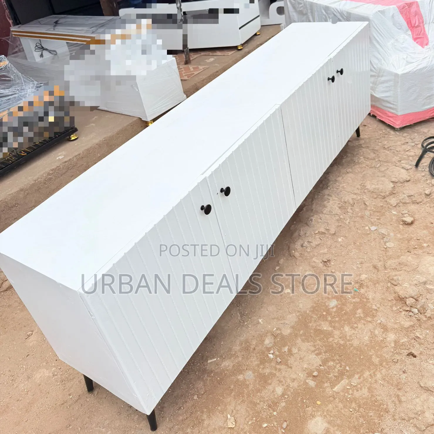 Executive Box TV Stand With Marble Top